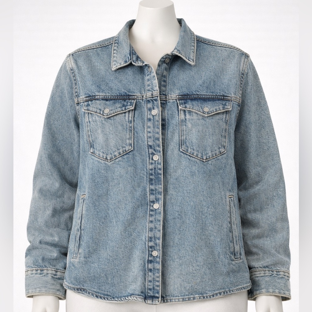 Zara Men's Light‎ Blue Denim Shirt Jacket